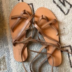 ASOS Greek leather lace up sandals 9